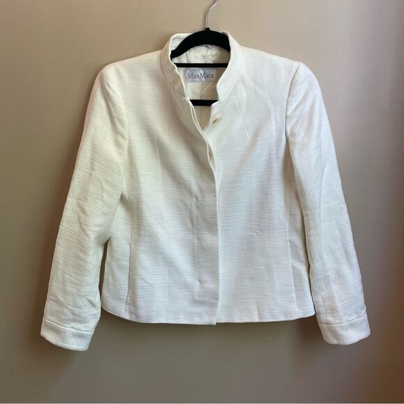 MaxMARA white hidden button blazer SIZE 4 - Picture 11 of 11